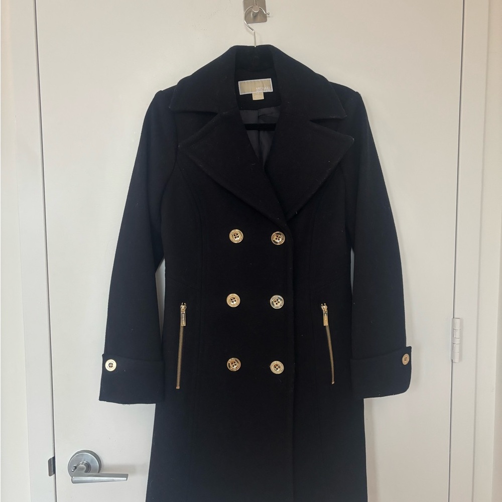 Michael Kors Black Double-Breasted Coat